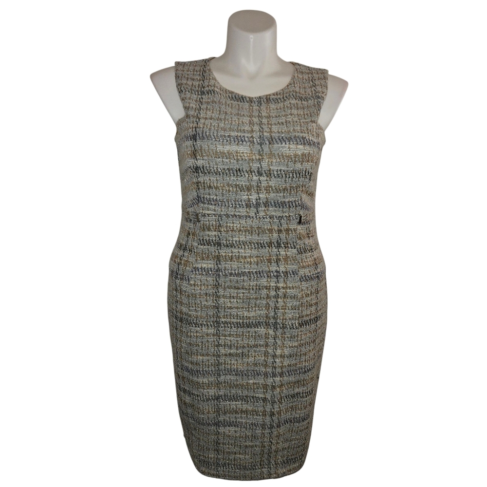 Kate And Lily Elegant Sleeveless Tweed Dress